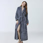 Velvet bathrobe with thick waist