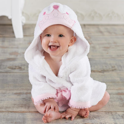 Absorbent animal-shaped children's bathrobe with hood