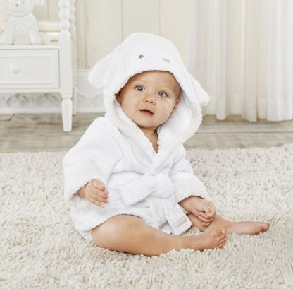 Absorbent animal-shaped children's bathrobe with hood