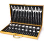 36 piece stainless steel tableware and wooden box gift box set