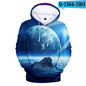 Fashionable 3D digital printing hoodies for men and women couples