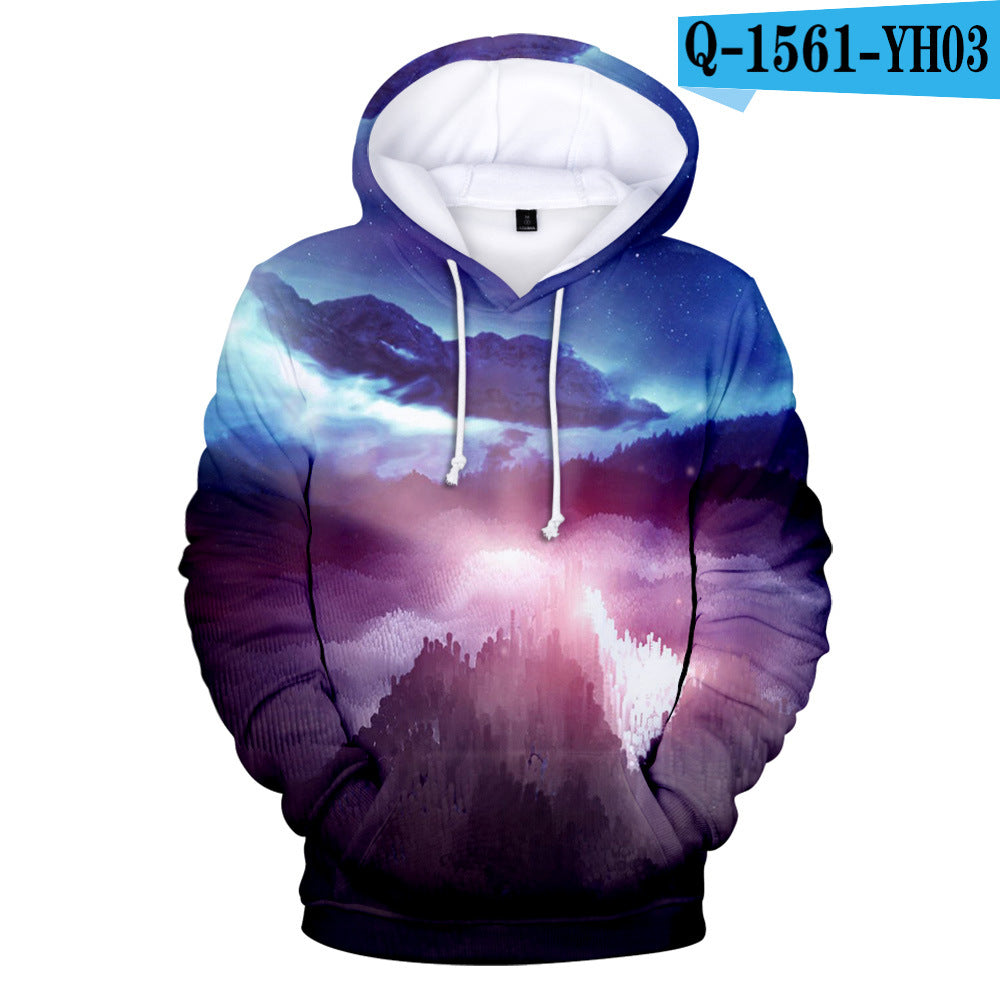 Fashionable 3D digital printing hoodies for men and women couples