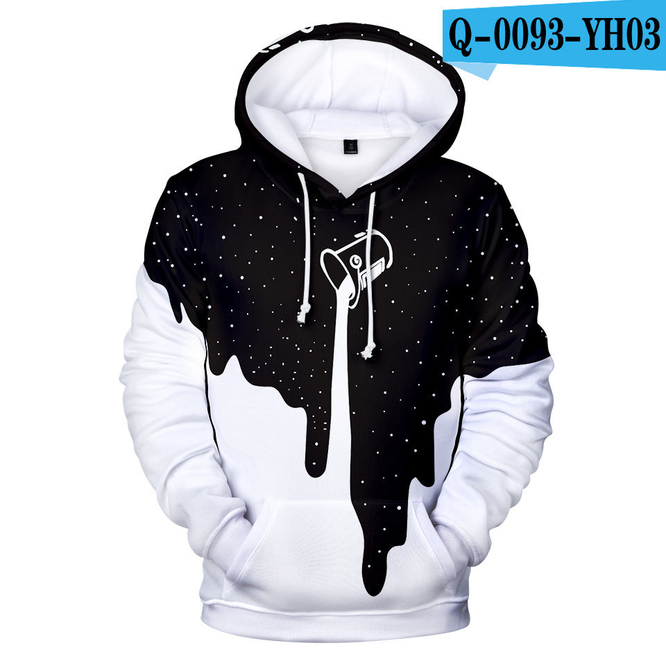 Fashionable 3D digital printing hoodies for men and women couples