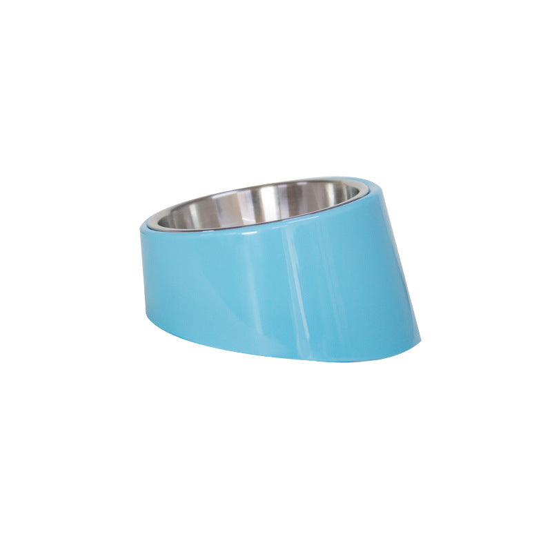 Slanted bowl for dogs Short-necked feeding bowl for cats Slanted stainless steel bowl for dog food