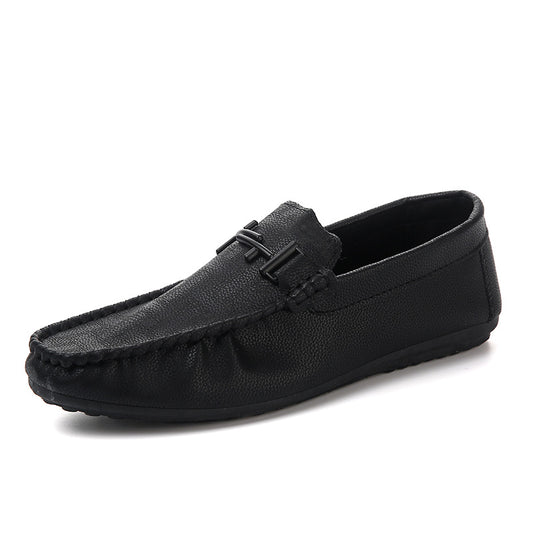 Striped Soft Leather Lazy Shoe Cover Footwear