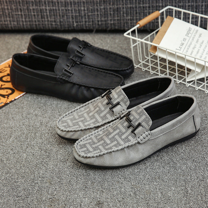 Striped Soft Leather Lazy Shoe Cover Footwear