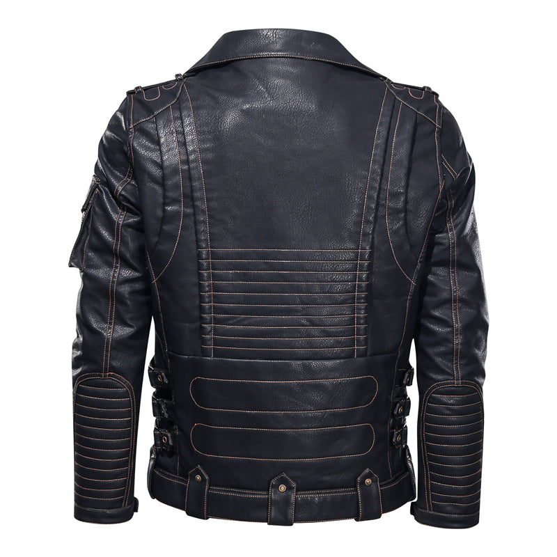 Winter Men's Leather Jacket Fashion Motorcycle