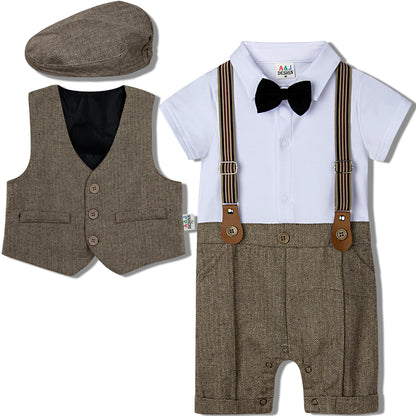 Baby boy suit. One piece gentleman suit