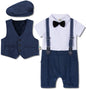 Baby-Anzug für Jungen. Einteiliger Gentleman-Anzug