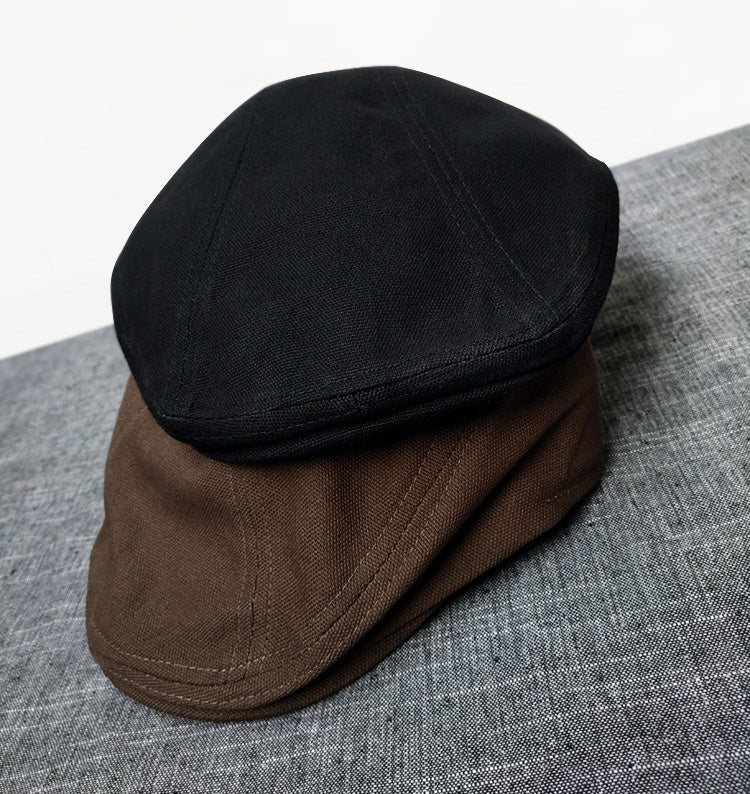 Thin comfortable pure cotton Japanese retro caps literary and artistic small fresh retro berets forward hats for men and women