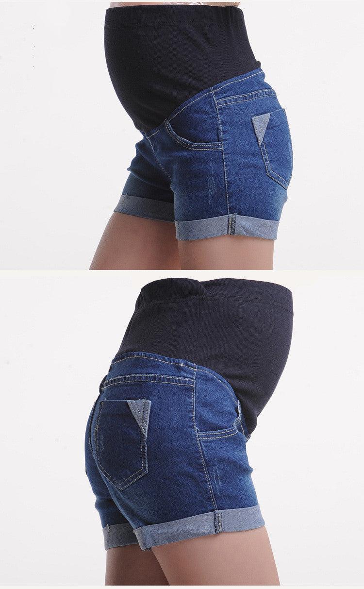 Maternity denim shorts