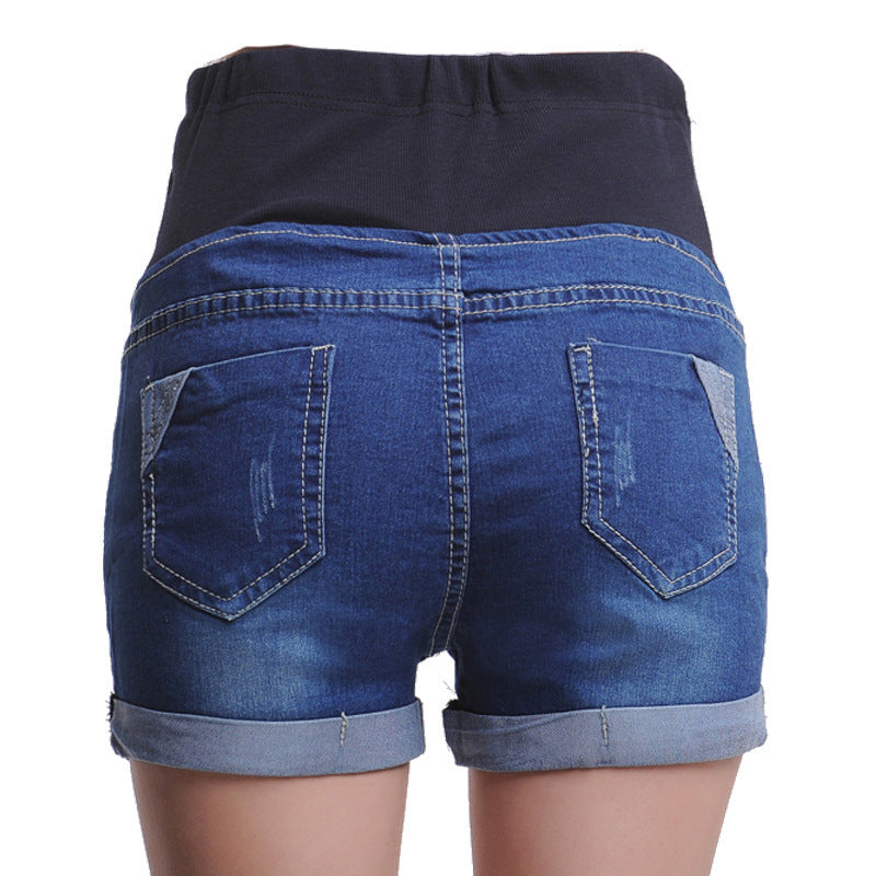 Maternity denim shorts