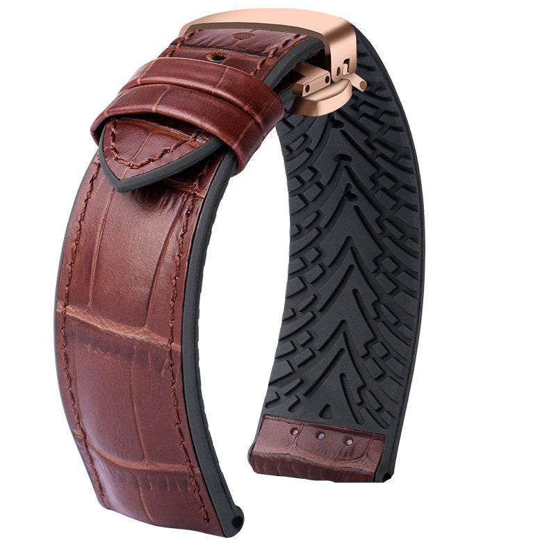 Rolex Water Ghost IWC Maurice leather watch strap waterproof rubber silicone watch band for men