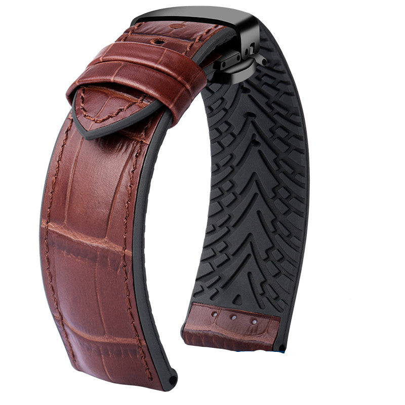 Rolex Water Ghost IWC Maurice leather watch strap waterproof rubber silicone watch band for men