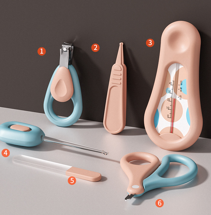 Six-piece baby nail clipper care set