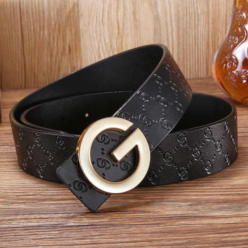 Men's Belt Leather Middle Aged And Young Korean Letter G