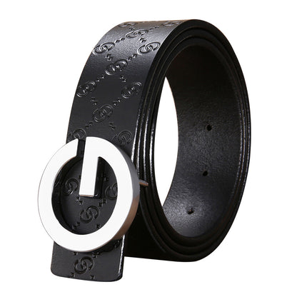 Men's Belt Leather Middle Aged And Young Korean Letter G