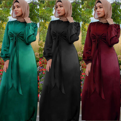 Ramadan Eid Mubarak Kaftan Dubai Abaya Türkei Muslimische Frauen Hijab Satin Kleid Islam Kaftan Marocain Kleider Vestidos Robe Femme