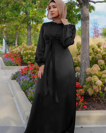 Ramadan Eid Mubarak Kaftan Dubai Abaya Türkei Muslimische Frauen Hijab Satin Kleid Islam Kaftan Marocain Kleider Vestidos Robe Femme