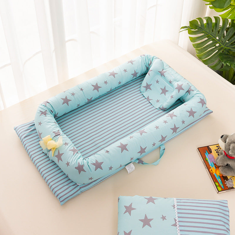 Portable crib removable and washable foldable bionic bed for newborns