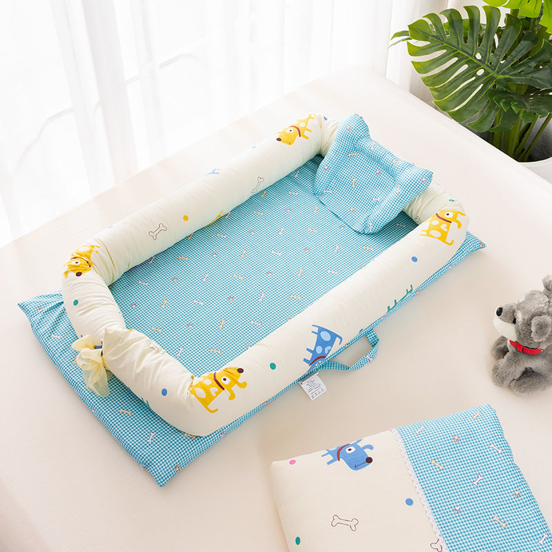 Portable crib removable and washable foldable bionic bed for newborns