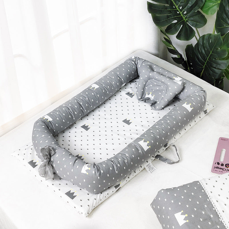 Portable crib removable and washable foldable bionic bed for newborns