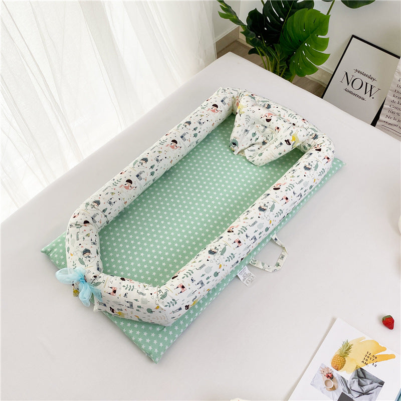 Portable crib removable and washable foldable bionic bed for newborns