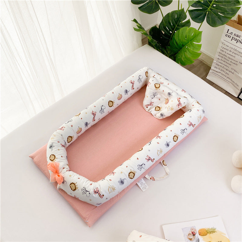 Portable crib removable and washable foldable bionic bed for newborns