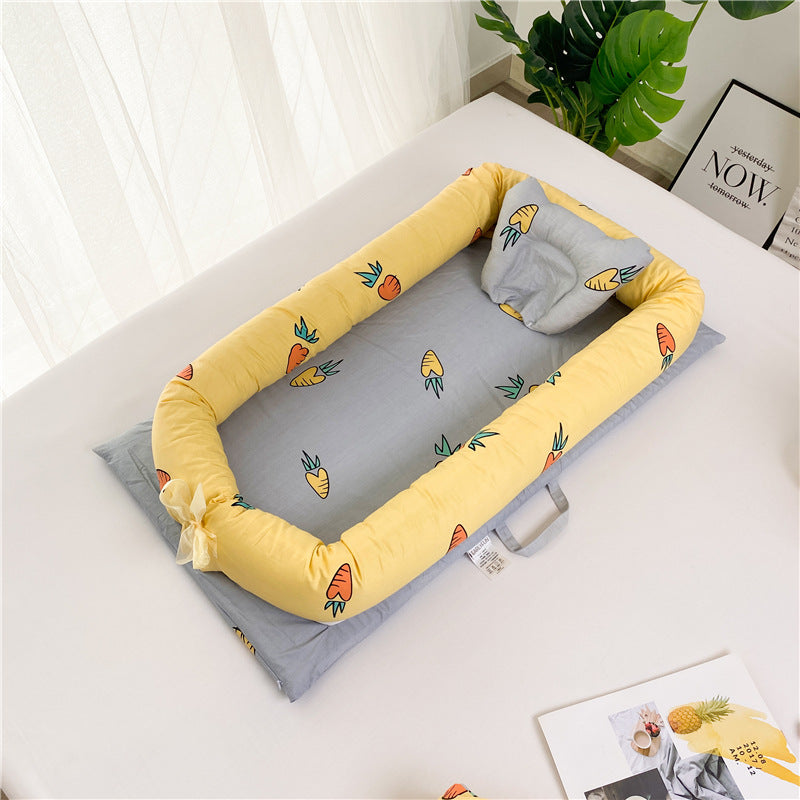 Portable crib removable and washable foldable bionic bed for newborns