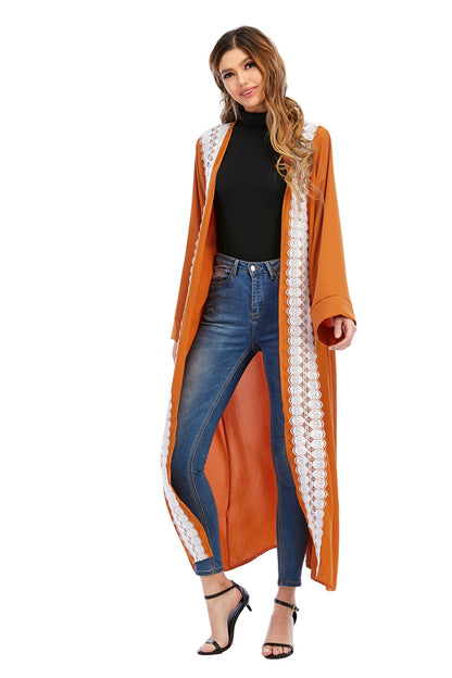 Moslemisches Abaya Strickjacke Lange Jacke Große Größe Nahen Östlichen Robe Mode Türkische Frauen