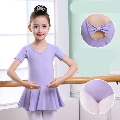 Dance Clothes for Kids Practice Clothes for Girls Short Sleeve Tutu for Girls