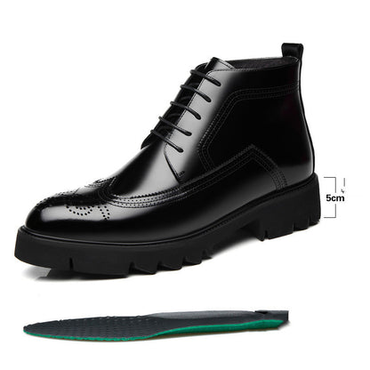 Martin-Stiefel aus Leder mit dicken Sohlen, britische High-Top-Schuhe aus Leder