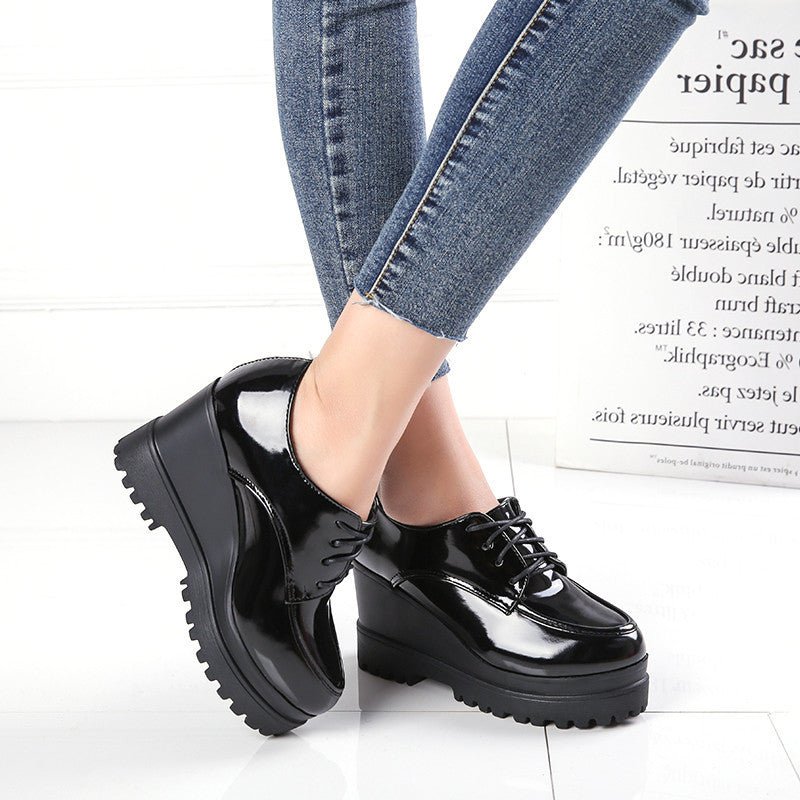 Platform shoes British small leather shoes