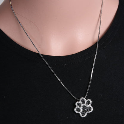 Pendant Necklaces Jewelry Dog Footprint Rinhoo Woman Fashion Crystal Animal for Bijoux