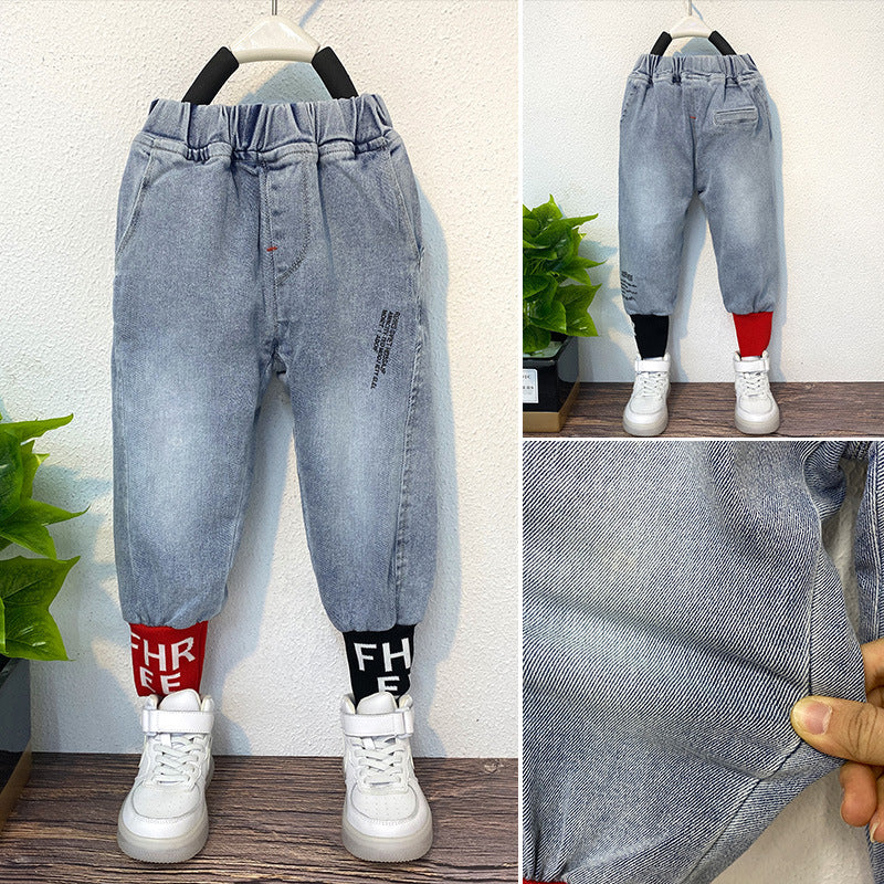 Jeans for boys and girls in spring style pretty kids