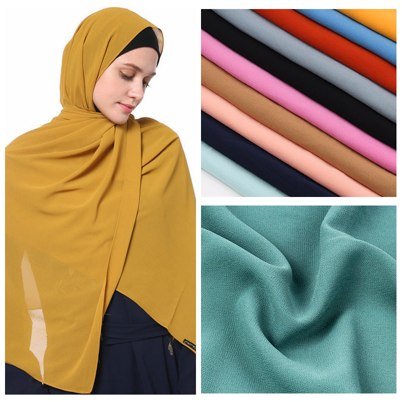 70x180cmMonochrome Perle Chiffon Hijab Schal