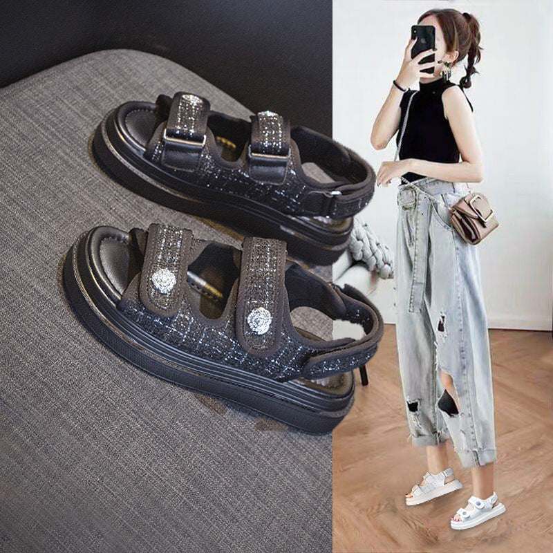 Sports daddy sandals casual flat all-match ins tide platform shoes