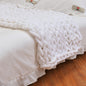 Handmade chunky knitted chenille bar knitting yarn sofa cover blanket