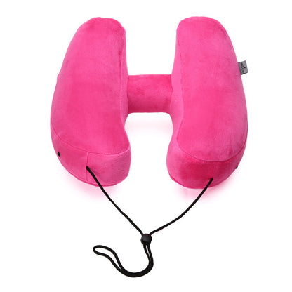 Hooded Travel H Shaped Inflatable Neck Folding Lightweight Nap Car Seat Office Airplane Sleep Pillow