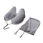 Hooded Travel H Shaped Inflatable Neck Folding Lightweight Nap Car Seat Office Airplane Sleep Pillow