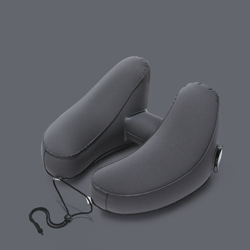 Hooded Travel H Shaped Inflatable Neck Folding Lightweight Nap Car Seat Office Airplane Sleep Pillow