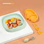 Ins Portable Silicone Suction Plate Food Self Feeding For Children Kids Layering Deformable Tableware Dishes Creative Gift