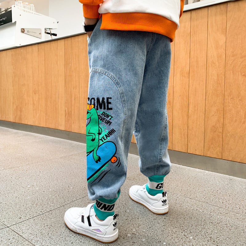 Jeans Kinder große Kinder Sport westlicher Stil Hosen im koreanischen Stil lockerer Trend