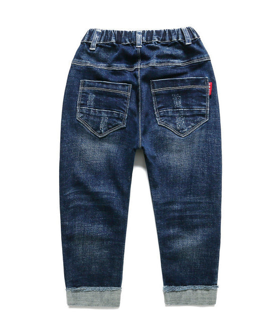 Kids Boys Jeans Baby Clothes Classic Pants Children Denim Clothing Boy Casual Bowboy Long Pants 5-13Y
