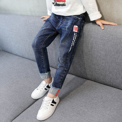 Kinder Jungen Jeans Baby Kleidung Klassische Hosen Kinder Denim Kleidung Junge Casual Bowboy Lange Hosen 5-13Y