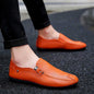 Jungen ohne Schnürsenkel spitze Zehen-Akne-Erbsen-Schuhe Gelb Orange Lazy Single Thin Mokassins Rest Scoop-Schuhe