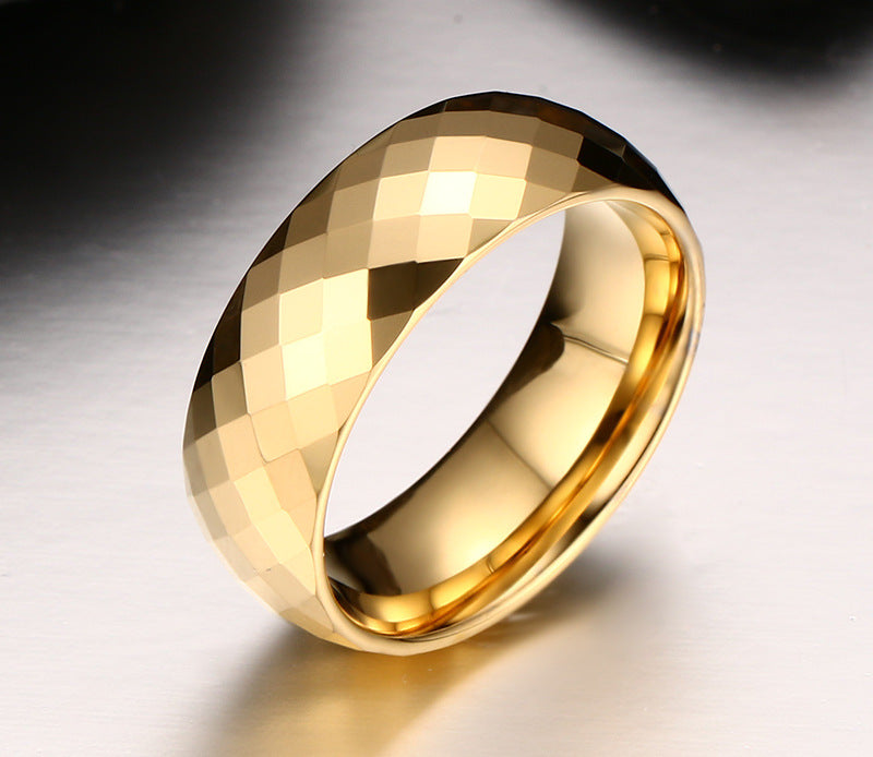 Men's ring tungsten jewelry gold color