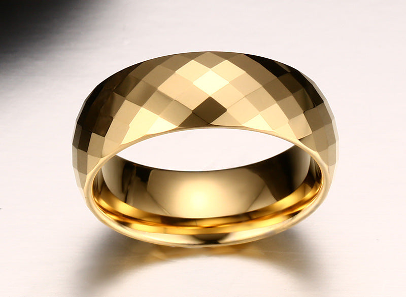 Men's ring tungsten jewelry gold color