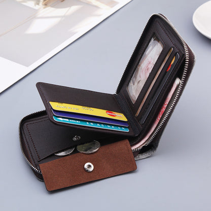 Short multifunctional men's canvas wallet