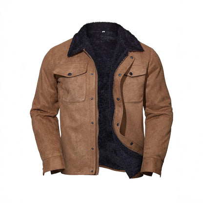 Herren Vintage Wildleder Casual Mantel Revers